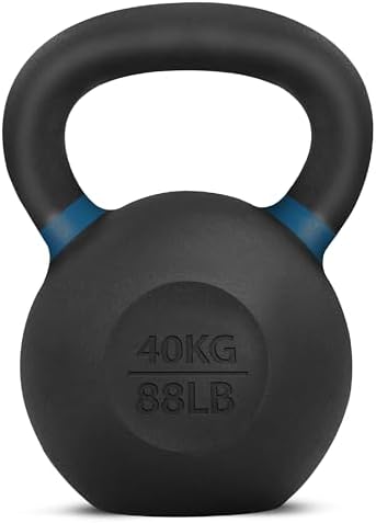 Yes4All Powder Coated Cast Iron Kettlebell Strength Training Kettlebells Weight Set for Full Body Workout, Home Gym