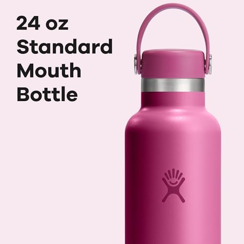 Hydro Flask Stainless Steel Standard Mouth Water Bottle with Flex Cap and Double-Wall Vacuum Insulation