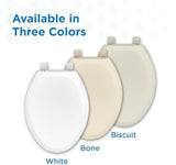 Gerber Elongated Toilet Seat with Cover, Soft Close, No Slam, Quick & Easy Install, Heavy-Duty Plastic, Adjustable Fit for Standard Elongated Toilets, Durable & Fade-Resistant, White G0099213
