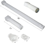 White 1-Pack Rain Gutter Downspout Extensions Flexible, Drain Downspout Extender,Down Spout Drain Extender, Gutter Connector Rainwater Drainage,Extendable from 21 to 68 Inches