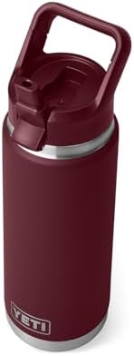 YETI Rambler 26 oz Bottle, Vacuum Insulated, Stainless Steel with Color Matching Straw Cap