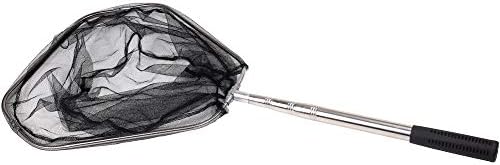 RESTCLOUD Fishing Landing Net with Telescoping Pole Handle, Fishing net Freshwater for Kids Men Women, Extend to 40-63 Inches