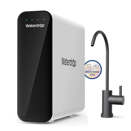 Waterdrop TSU 0.01μm Ultra-Filtration Under Sink Water Filter System, 3-Stage High Capacity, USA Tech, Smart Panel, No Waste Water, 2 Years Lifetime, Matte Black Faucet, Does not Lower TDS