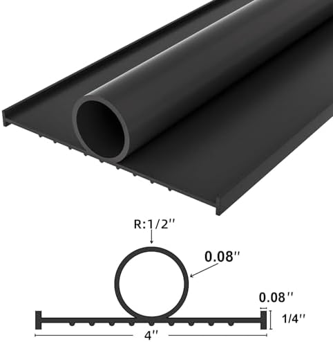 Garage Door Seals Bottom Rubber Weather Stripping Kit Replacement, U+O Ring Weatherproof Threshold Buffering Sealing Rubber, 1/4 Inch T Ends, 4 Inch Width (16 Ft)