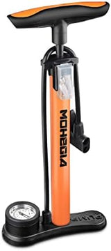 MOHEGIA Bike Floor Pump with Gauge,Air Bicycle Pump Inflator with High Pressure 160 PSI,Fits Schrader and Presta Valve