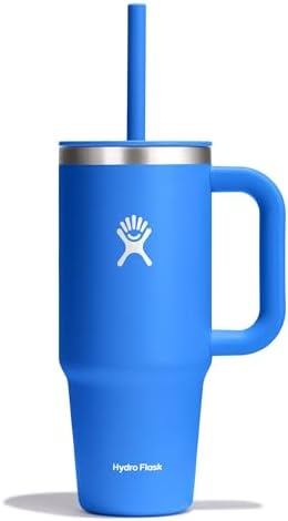 Hydro Flask 24 Oz Travel Tumbler with Handle, Lid and Straw - Insulated Stainless Steel in 24 Oz Cascade