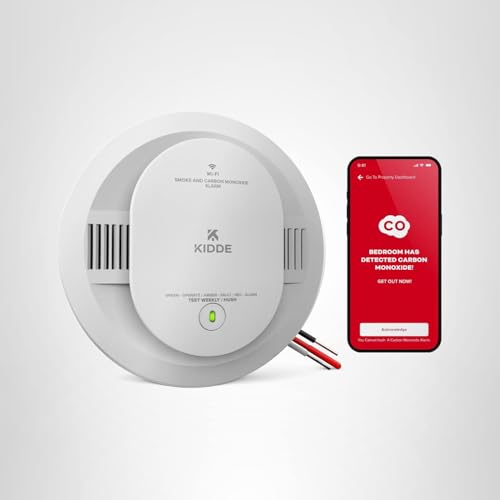 Kidde Hardwired Kidde App Enabled Smart Smoke and Carbon Monoxide Detector, AA Battery Backup, Voice Alerts, Interconnected Alarm