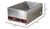 Winco FW-S500 Commercial Portable Steam Table Food Warmer 120V 1200W,Stainless Steel,Large