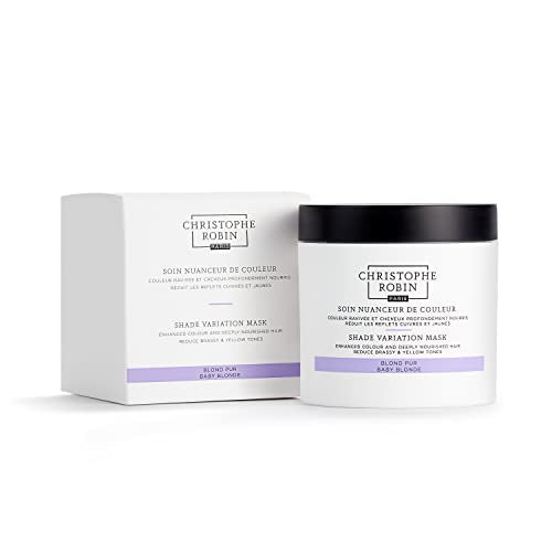 Christophe Robin Shade Variation Mask - Purple Hair Treatment for Neutralizing Brassy and Yellow Tones - Baby blonde 250ml