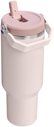 Stanley IceFlow 2.0 Flip Straw Tumbler with Handle 40 oz | Twist On Lid and Flip Up Straw | Leak Resistant Water Bottle | Insulated Stainless Steel | BPA-Free | Rose Quartz