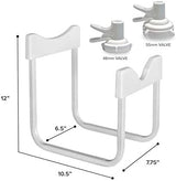 Brio Stainless Steel 3-5 Gallon Water Jug Stand and 2 Dispenser Valves, Non Slip Stand with BPA Free Fast Flow Water Spout Fits Both 48mm and 55mm Bottles 2 CAPS Included (White), 12 inches