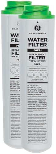 GE FQK2J Under Sink Water Filter Replacement | Dual Flow | Reduces Sediment, Rust & Other Impurities from Water | Replace Every 6 Months for Best Results | 2 Water Filters Light Gray