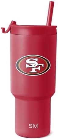 Simple Modern Officially Licensed NFL San Francisco 49rs 30 oz Tumbler with Flip Lid and Straws | Insulated Cup Stainless Steel | Gifts for Men Women | Trek Collection | San Francisco 49rs