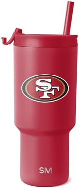 Simple Modern Officially Licensed NFL San Francisco 49rs 30 oz Tumbler with Flip Lid and Straws | Insulated Cup Stainless Steel | Gifts for Men Women | Trek Collection | San Francisco 49rs
