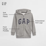 GAP Boys' Logo Hoodie Hooded Full Zip Sweatshirt