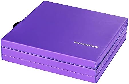 BalanceFrom Folding Gymnastics Mat Home Gym Floor Tumbling Equipment, Multicolor
