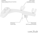 LUXE Bidet NEO 185 Plus - Patented Bidet Attachment for Toilet Seat, Innovative Hinges to Clean, Slide-in Easy Install, Advanced 360° Self-Clean, Dual Nozzles, Feminine & Rear Wash (White)