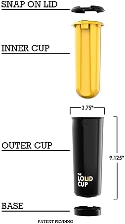 The LoudCup Tumbler + Stadium Horn - Insulated Cup Reusable Water Bottle Coffee Travel Mug - Worlds Loudest Cup for Game Day