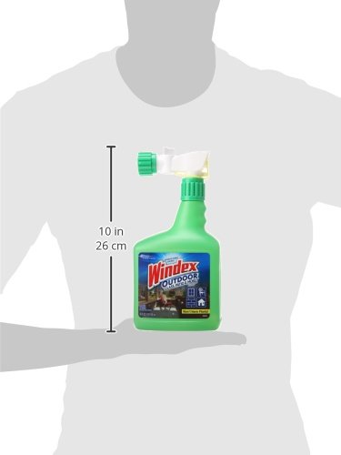 Windex Outdoor Window and Glass Cleaner for Hose Ammonia Free, Concentrated Formula for Deep Outdoor Clean, Patio Cleaner, Compatible With All Hoses, 32 Fl Oz (Pack of 8)