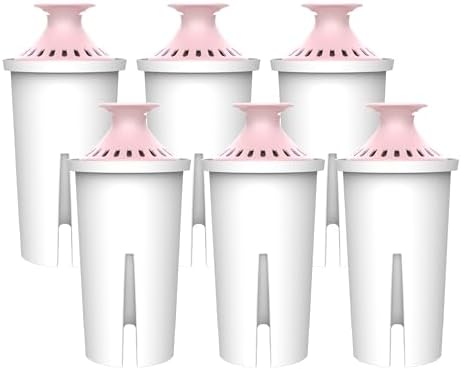 AQUA CREST Magnesium Water Filter, Intended for Brita® Pitchers and Dispensers, Everyday, UltraMax, Metro+, XL and More, 2 Months, Reduces Chlorine, 6 Count