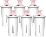 AQUA CREST Magnesium Water Filter, Intended for Brita® Pitchers and Dispensers, Everyday, UltraMax, Metro+, XL and More, 2 Months, Reduces Chlorine, 6 Count