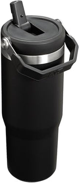Stanley IceFlow Stainless Steel Tumbler - Vacuum Insulated Water Bottle for Home, Office or Car Reusable Cup with Straw Leak Resistant Flip Cold for 12 Hours or Iced for 2 Days, Black 2.0, 30oz