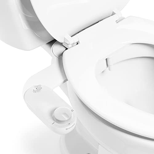 Brondell Fresh Spa Adjustable, Bidet Attachment FSA-15 for Toilet Seats with Adjustable Single Nozzle, Side Arm Control, Thin Profile, White (Ambient Temperature)