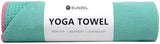 Eunzel Hot Yoga Towel - Microfiber Non Slip Yoga Mat Towel with Grip Dot Sweat Absorbent Towel for Hot Yoga, Pilates and Fitness 72" x 24", Teal/Pink