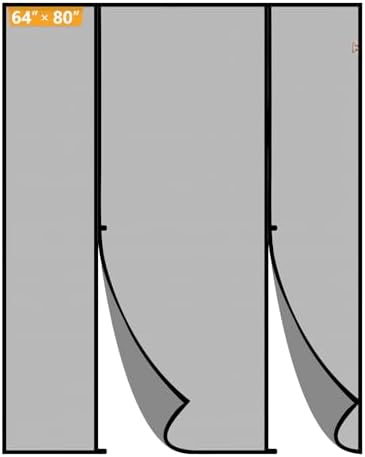 Yotache Magnetic Screen Door for Sliding & French Doors 64"x80", Screen Size 66"x81" Reinforced Mesh with Strong Magnets for Double Door & Large Size Front/Back Patio Doors