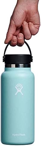Hydro Flask Wide Mouth vacuum insulated stainless steel water bottle with leakproof closeable lid for cold water drinks, sports, travel, car and school