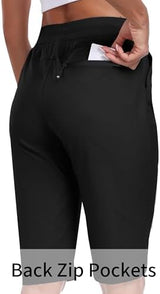 MoFiz Womens 13" Knee Length Hiking Shorts Quick Dry Water Resistant Athletic Travel Golf Bermuda Shorts with 3 Pockets