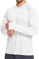 baleaf Men's Sun Protection Hoodie Shirt UPF 50+ Long Sleeve UV SPF T-Shirts Rash Guard Fishing Swimming Lightweight