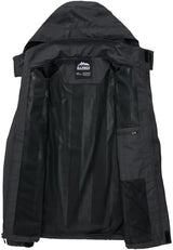 ELLSWOS Men's Waterproof Raincoat Lightweight Rain Jacket with Detachable Hood Softshell Windbreakerl for Hiking Travel
