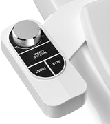 SAMODRA Non-Electric Bidet - Self Cleaning Dual Nozzle (Frontal and Rear Wash) Fresh Water Bidet Toilet Seat Attachment with Independent Adjustable Water Pressure (Classic Black/Silver)