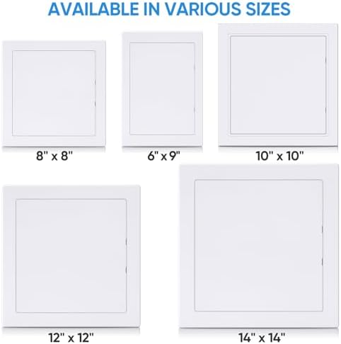 TICONN Access Panel for Drywall, 12 x 12 Inch ABS Plastic Wall Hole Cover Access Doors, Easy Install Plumbing Wall Panel for Drywall, Ceiling, Wiring and Cables