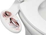 LUXE Bidet NEO 320 - Hot and Cold Water, Self-Cleaning, Dual Nozzle, Non-Electric Bidet Attachment for Toilet Seat, Adjustable Water Pressure, Rear and Feminine Wash, Lever Control (Rose Gold)