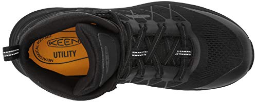 KEEN Utility Men’s Vista Energy Mid Sneakers Composite Toe Work Shoes Construction Shoes, Black/Raven, 7 D (Medium) US