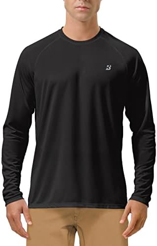 Roadbox Mens UPF 50+ UV Sun Protection Shirts Outdoor Long Sleeve SPF Rash Guard for Fishing Hiking Swimming Running