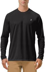 Roadbox Mens UPF 50+ UV Sun Protection Shirts Outdoor Long Sleeve SPF Rash Guard for Fishing Hiking Swimming Running
