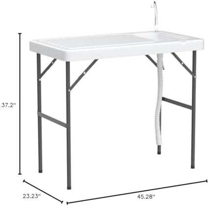 Old Cedar Outfitters Fish and Game Cleaning Table with Sink and Folding Legs