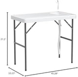 Old Cedar Outfitters Fish and Game Cleaning Table with Sink and Folding Legs