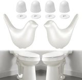 2Packs Ceramic White Birds Toilet Bolt Covers & 4Packs Universal Toilet Bolt Caps, Cute Bathroom Decorative Toilet Floor Screw Cover Caps Easy Installation