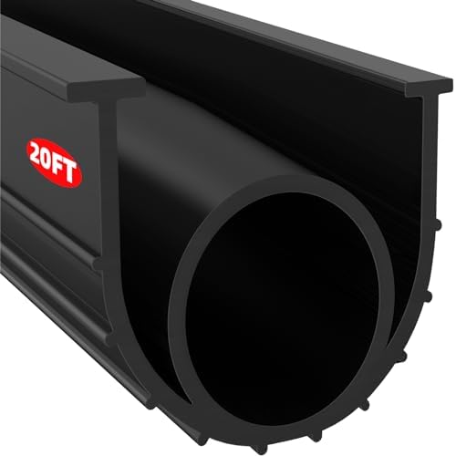 Jin&Bao Garage Door Bottom Weather Stripping Rubber Seal with T-Ends 5/16" - Protect Your Garage from Weather, Insects, and Dust with Premium Garage Door Draft Stopper（20FT, Black）