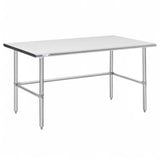 Hally Open Base Stainless Steel Table 24 x 60 Inches, NSF Commercial Heavy Duty Prep & Work Table with Galvanized Legs for Restaurant, Home and Hotel