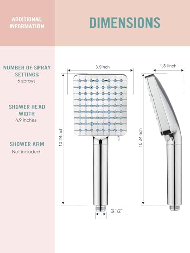 Cobbe Filtered Shower Head with Handheld, High Pressure 6 Spray Mode Showerhead with Filters, Water Softener Filters Beads for Hard Water - Remove Chlorine - Reduces Dry Itchy Skin, Chrome
