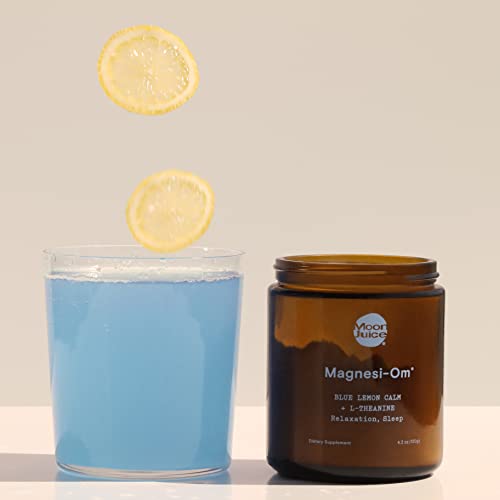 Moon Juice Blue Lemon Magnesi-Om | Magnesium Powder Supplement | Magnesium Acetyl Taurinate, Magnesium Gluconate, Magnesium Citrate, L-Theanine | Blue Lemon