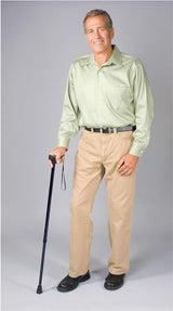 Carex Soft Grip Walking Cane - Height Adjustable Cane With Wrist Strap - Latex Free Soft Cushion Handle, Metallic Blue
