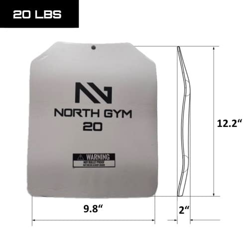 North Gym Adjustable Weighted Vest/Incl. 2 Innovative Moulded Weights for Best fit / 14lbs / 20lbs/ 30lbs/ 40lbs (Black 40lbs)