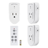 BN-LINK Wireless Remote Control Electrical Outlet Switch for Lights, Fans, Christmas Lights, Small Appliance, Long Range White (Learning Code, 3Rx-1Tx) 1200W/10A