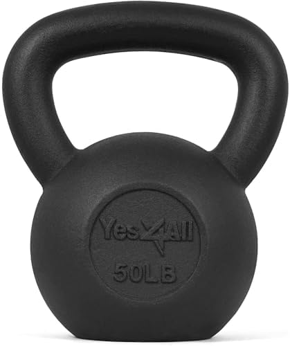 Yes4All 5-80 lbs Cast Iron Kettlebell for Dumbbell Weights Exercises, Gym, Full Body Home Workout Equipment, Push up, Grip and Strength Training